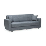 Sofá cama de tres plazas con contenedor ROTTERDAM en tejido gris 228x90x h89 cm
