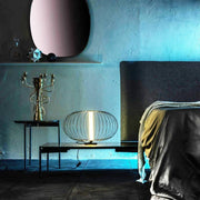 Lámpara de sobremesa led con pantalla en acero negro brillo 50x50xh. 29 cm