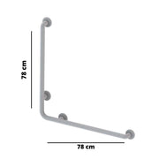 Barandilla de seguridad angular 78 x 78 cm para personas con discapacidad color blanco