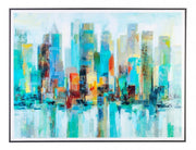 Quadro skyline city con cornisa cm 120x90