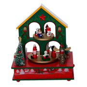 Caja de música de madera casa verde cm12x17h22