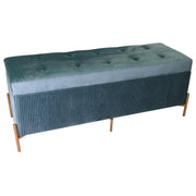 Banco rectangular de terciopelo verde salvia cm115x40h45