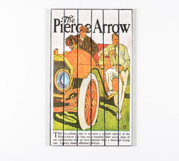 Estampa sobre madera con lienzo multicolor 60x100 cm