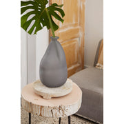 Florero de vidrio reciclado gris mate