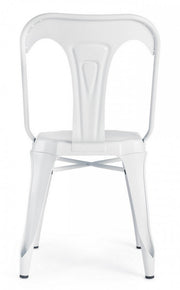 Silla de estilo moderno en acero blanco MINNEAPOLIS 44x53x h83 cm