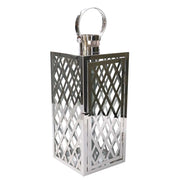 Farol cuadrado metal plateado 1-2 cm14x14h33