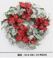 Corona con escoba de carnicero roja cmø17h35