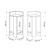 Conjunto de 2 mesitas de noche Elos color light mocha 25x25x60 cm