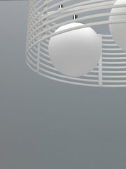 Lámpara de suspensión de metal con pantalla blanca D50xD500x120h cm