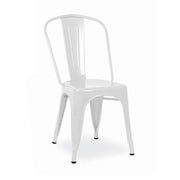 Silla blanco mate en metal bengala