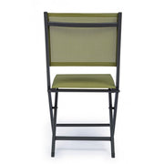Silla de exterior en aluminio Antracita Verde ELIN 47x57x h88 cm