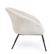 Aiko Velvet sillón de metal de terciopelo blanco 80 x 76 x 75 cm