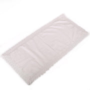 Mantel de camino de tela blanca con puntilla rectangular cm45x100