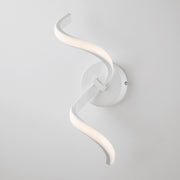 Aplique de pared de aluminio y metal blanco con LED integrado 13x h32 cm