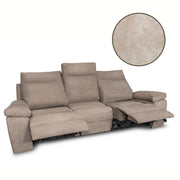 Sofá Milano 3 plazas 2 sillones reclinables manual beige