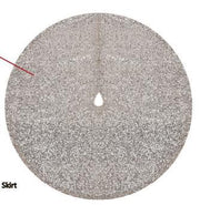 Cubre arbolitos de tela con lentejuelas champagne cm ø90