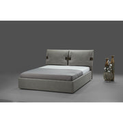 Cama doble contenedor Grenoble en ecopiel gris