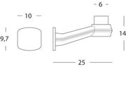 Accesorio de montaje en pared de termoplástico. Esferas de dimensiones D.200, D.250 y D.300 mm en negro