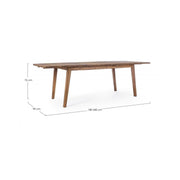 Mesa extensible para exterior en madera VARSAVIA 180 - 240x90x h76 cm