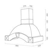 Campana de cocina rústica GAIA blanca con estructura de madera taracea color tabaco 90 cm