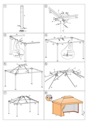 Cenador de lujo de 3x4m con mosquitera y paño de 400g - m2