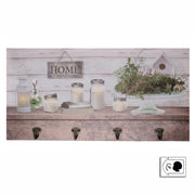 Percha madera 8 plazas con farol led cm60x30x1,8