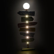 Letrero metálico con indicaciones led multicolor cm46x16,5h106,5