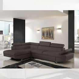 Sofá esquinero Julie izquierdo con cama nido gris elefante 297x206x79