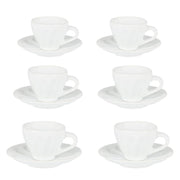 Juego tazas café 6 piezas Amleto blanco c-platillo 7,5x7,5x4