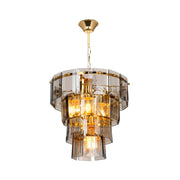 Lámpara de techo con 4 luces Falez MDL3829 cristal ahumado y dorado