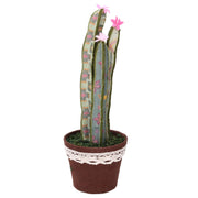 Cactus de tela con flor verde redonda cmø14h41