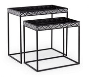 Conjunto de 2 mesas de centro de metal negro Inky