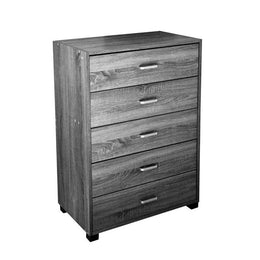 Cajón de la sala de madera gris con 5 cajones 68 x 40 x 101 H CM