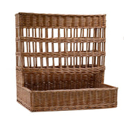 Cesta expositora de mimbre rectangular