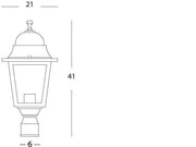Lámpara de exterior de aluminio fundido con difusores de vidrio transparente negro