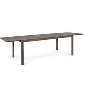 Mueble jardín mesa extensible aluminio marrón Hide 200-300 x 100 cms