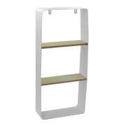 Estantería metal blanco y madera 2 estantes cm25,5x10h57