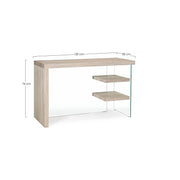 Escritorio bilbao de madera y vidrio templado 120x50x76h cm