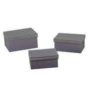 Caja de pañuelos rectangular gris y plata 1-3 cm42x30h20