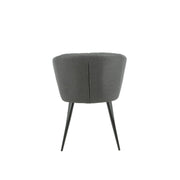 Silla Acolchada Krid Gris Oscuro con Patas de Metal Negro 44x41x82 cm