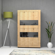 Vitrina Aparador de salón con cuatro puertas Roble FIESTA 102x45x h162 cm