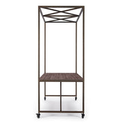 Mesa expositora industrial con techo 180x220h cm