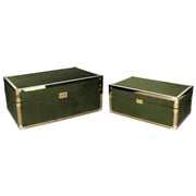 Caja madera verde rectangular 1-2 cm48x30h20