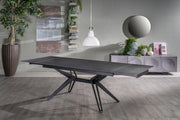 Mesa extensible gris vintage - negro mate 90 cm x 160-240 cm H. 76 cm