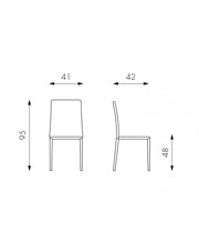 4x Sillas de polipiel y metal blanco Kitty STS