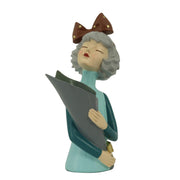 Florero mujer resina azul cm16,5x12h32