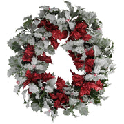 Corona con escoba de carnicero roja cmø34h45