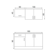 Cocina Isernia 160 roble con electrodomésticos