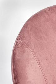 Sillón mecedora en terciopelo rosa antiguo ANNIKA 74x77x h74 cm