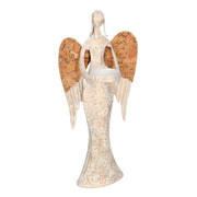 Candelabro metal ángel 1p cm18,5x6,5h38